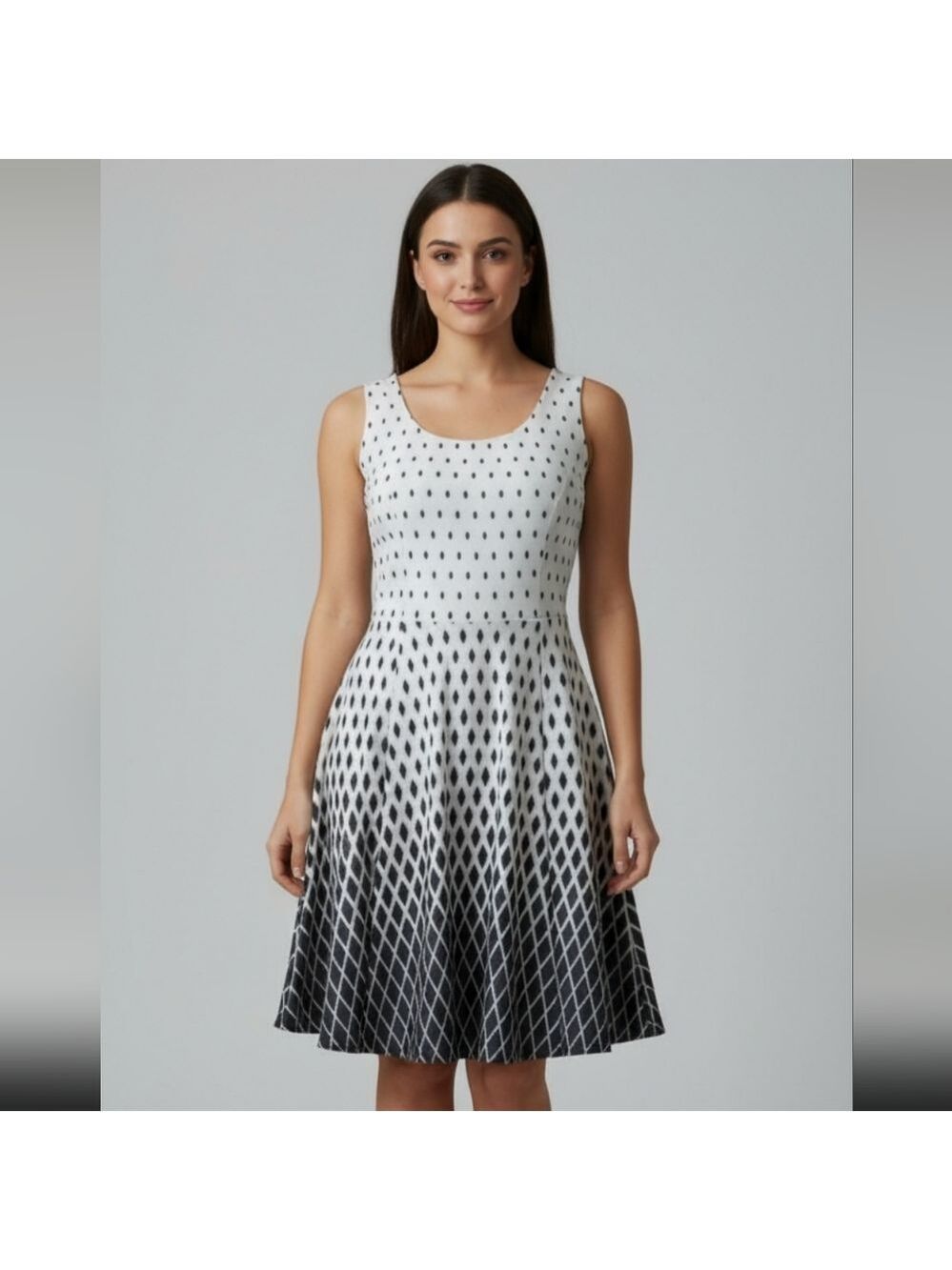 Haani Monochrome Diamond Pattern Mini Dress